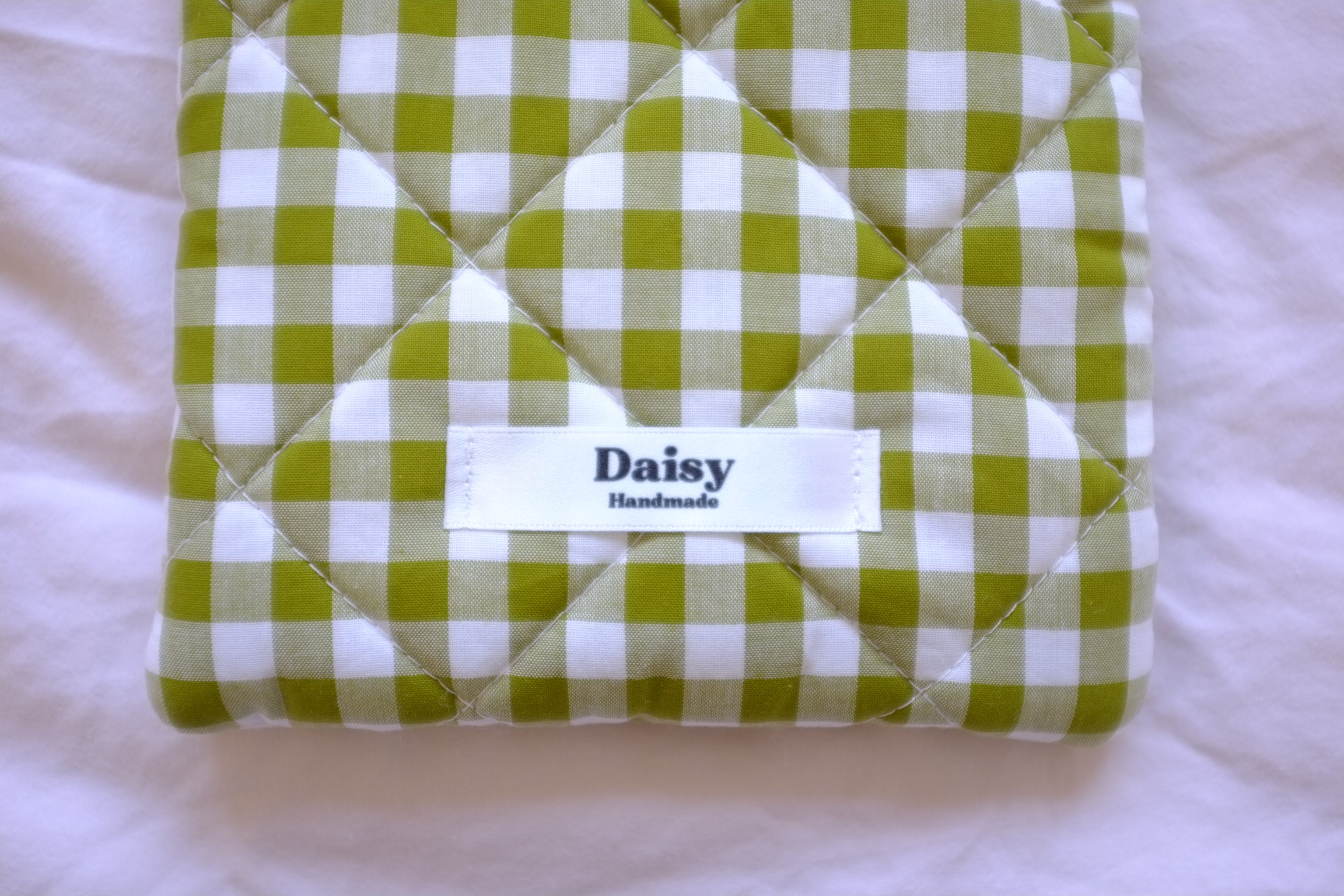 Kindle sleeve olive green gingham