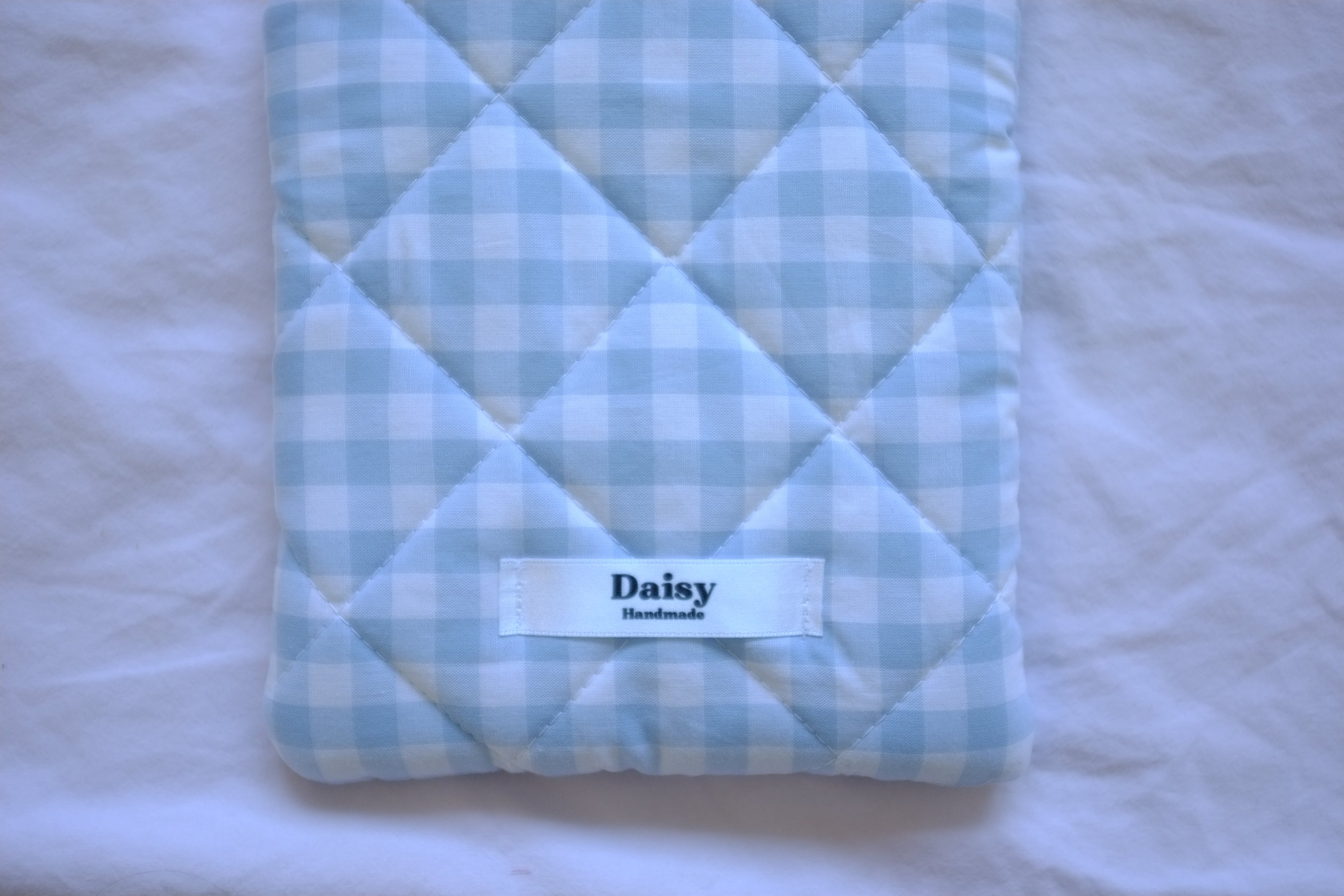 Kindle sleeve light blue gingham