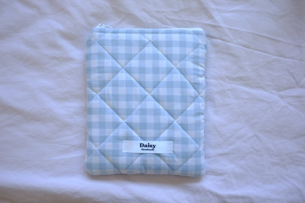 Kindle sleeve light blue gingham