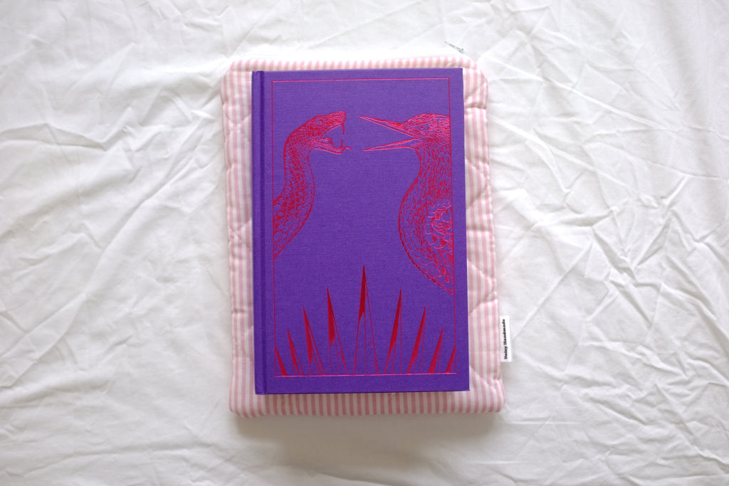Quilted Pink stripe book sleeve