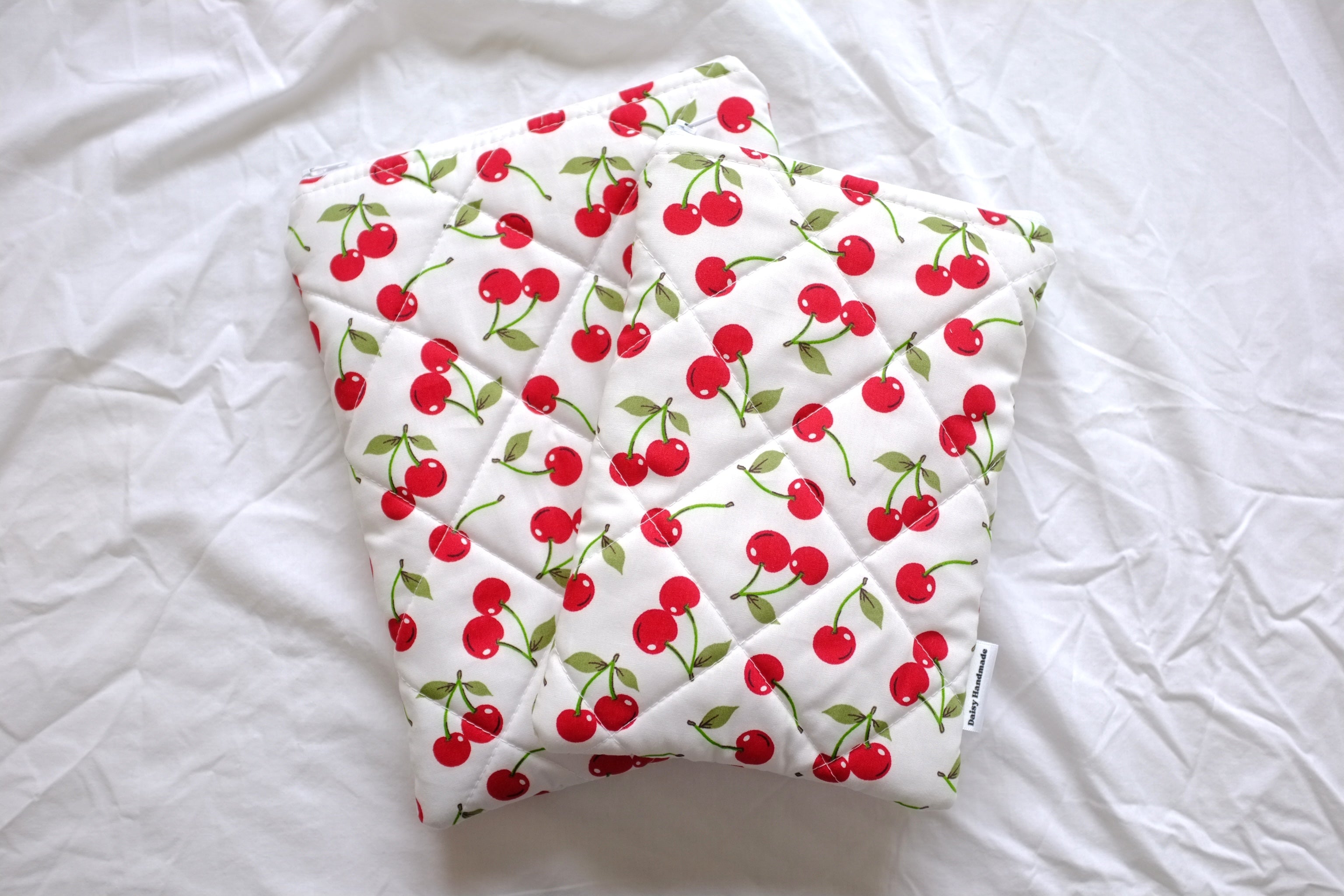 Quilted Cherry book sleeve