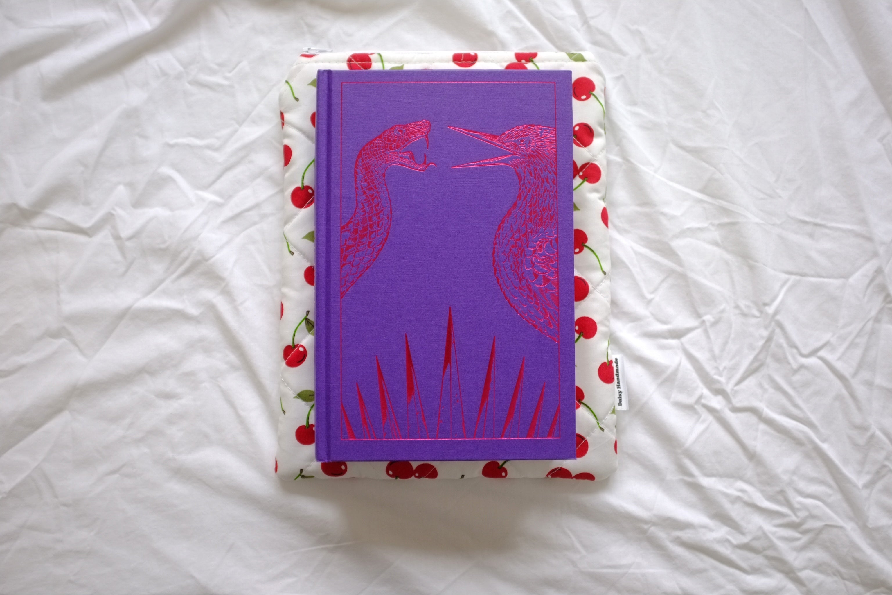 Quilted Cherry book sleeve