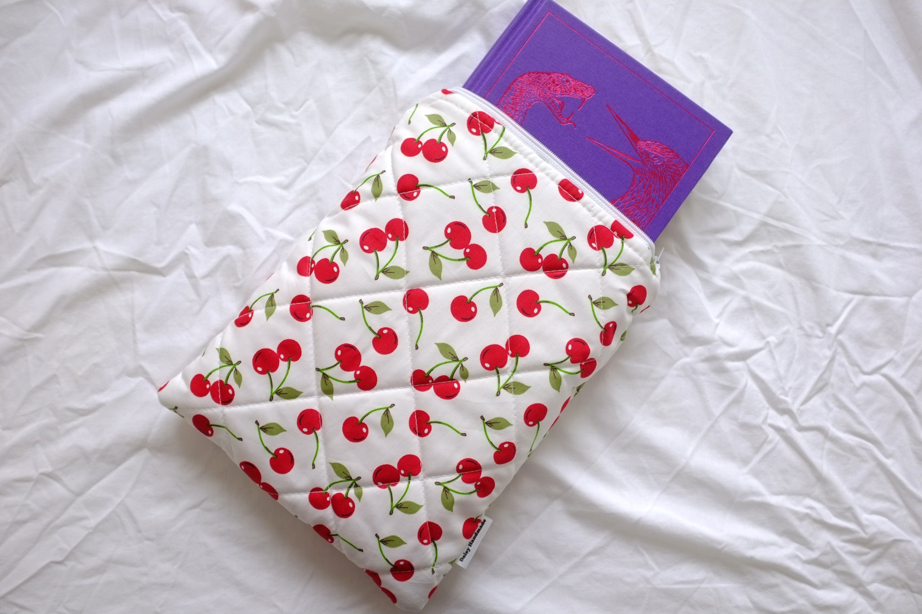 Quilted Cherry book sleeve