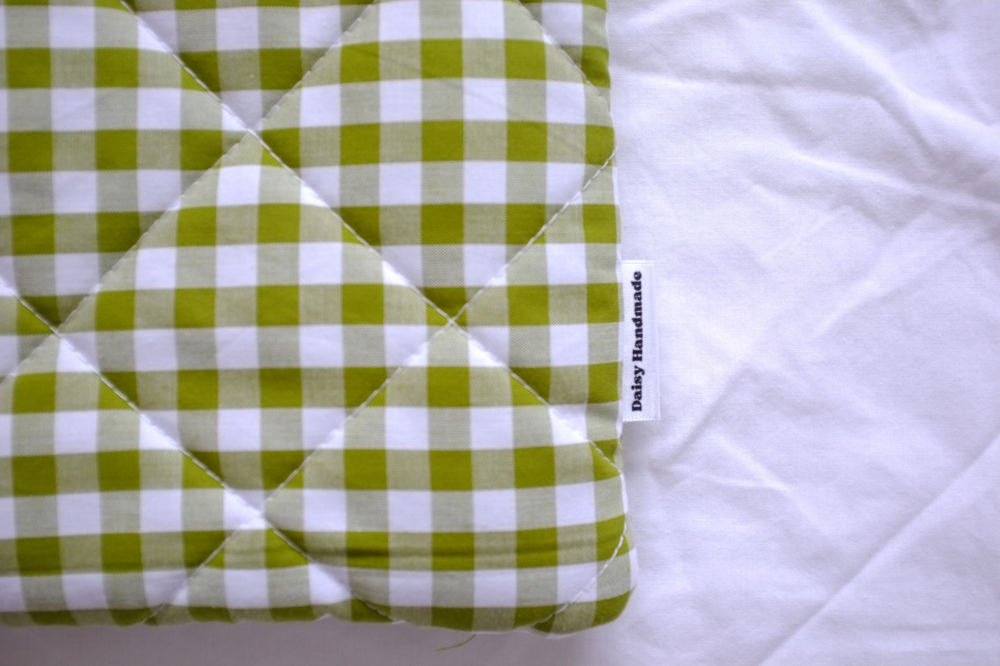 Green gingham book sleeve