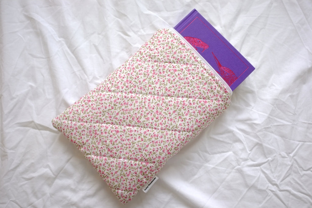 Quilted Pink rose book sleeve
