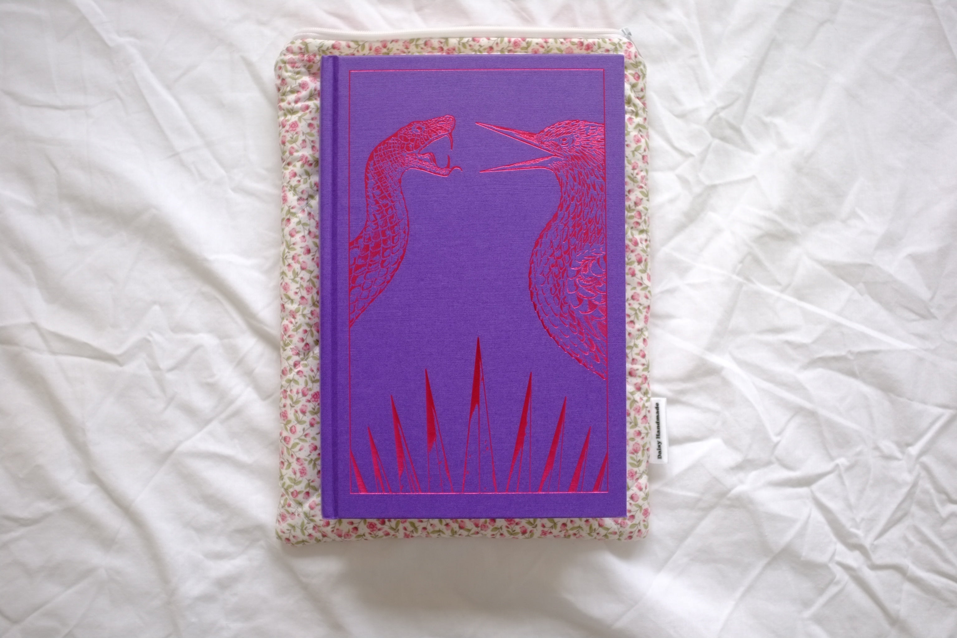 Quilted Pink rose book sleeve
