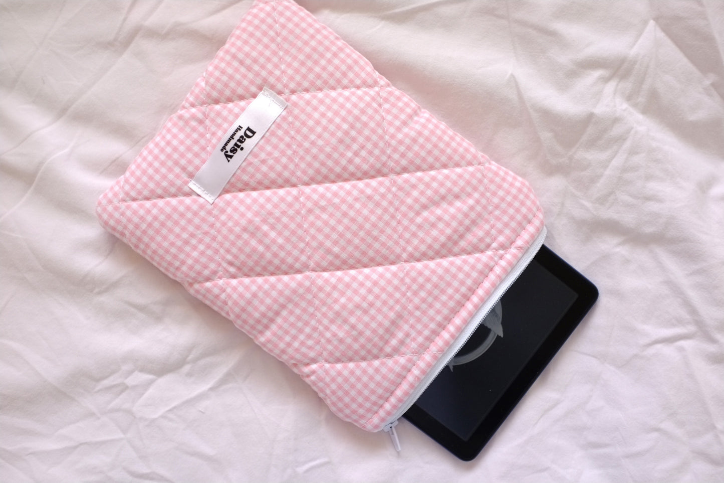 Kindle sleeve pink mini gingham