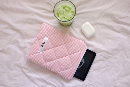 Kindle sleeve pink mini gingham