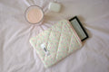 Quilted Kindle sleeve cream and pink flowers