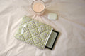 Quilted Kindle sleeve purple rose buds