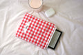 Quilted Kindle sleeve red gingham