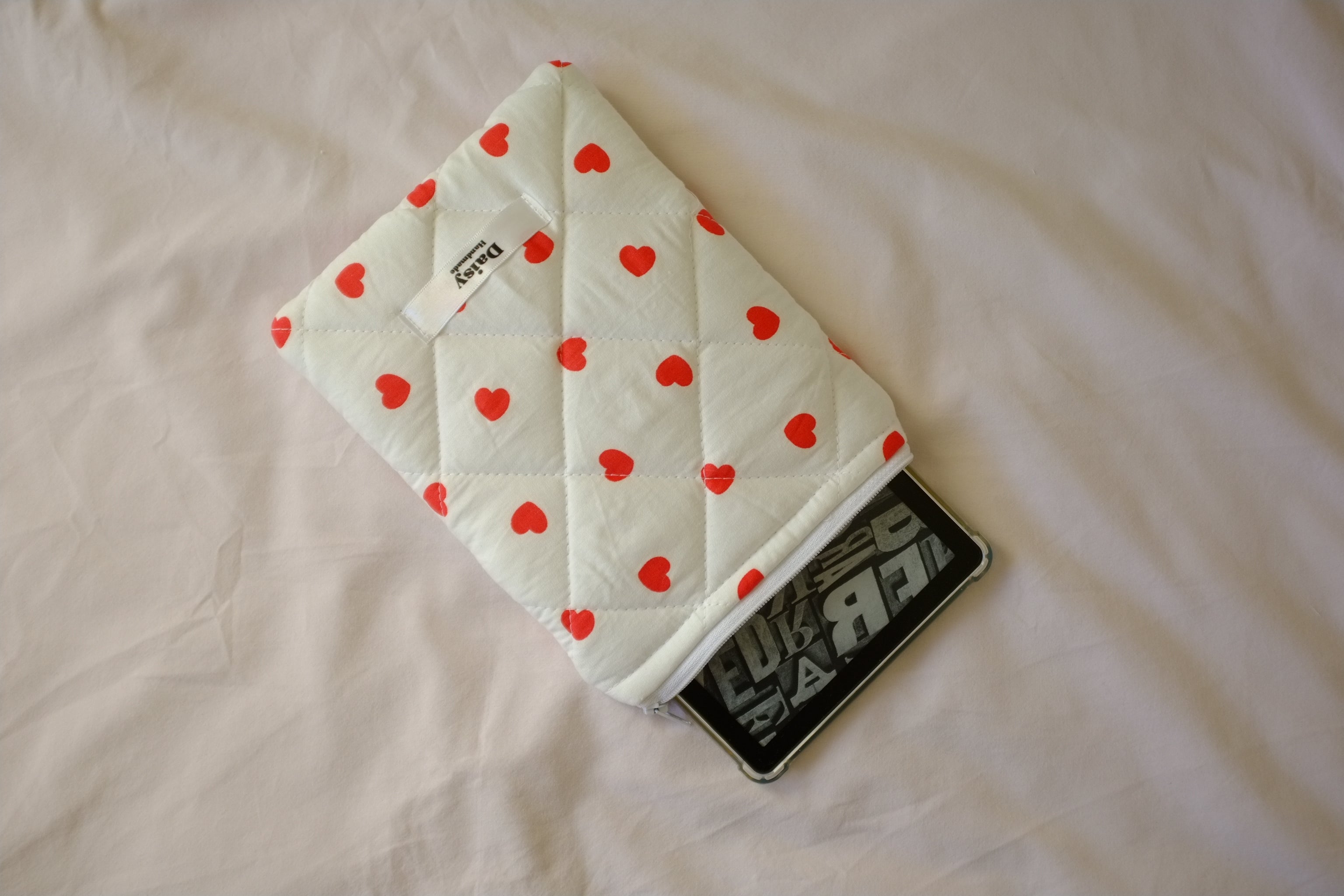Quilted Kindle sleeve heart