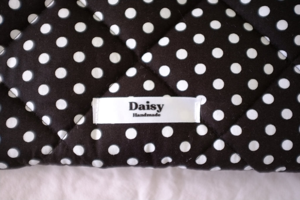 Laptop sleeve black and white polka dot