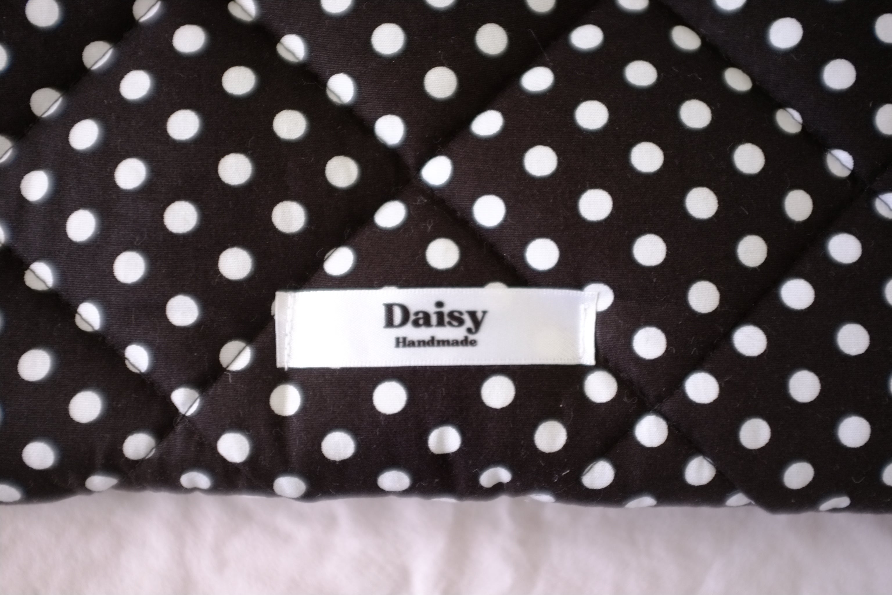 Laptop sleeve black and white polka dot