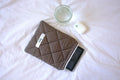 Quilted Kindle sleeve mini brown polka dot