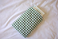 Quilted Forest green gingham book sleeve