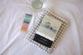 Quilted beige gingham book sleeve