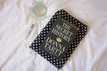 Quilted black polka dot book sleeve