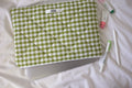 Laptop sleeve olive green gingham