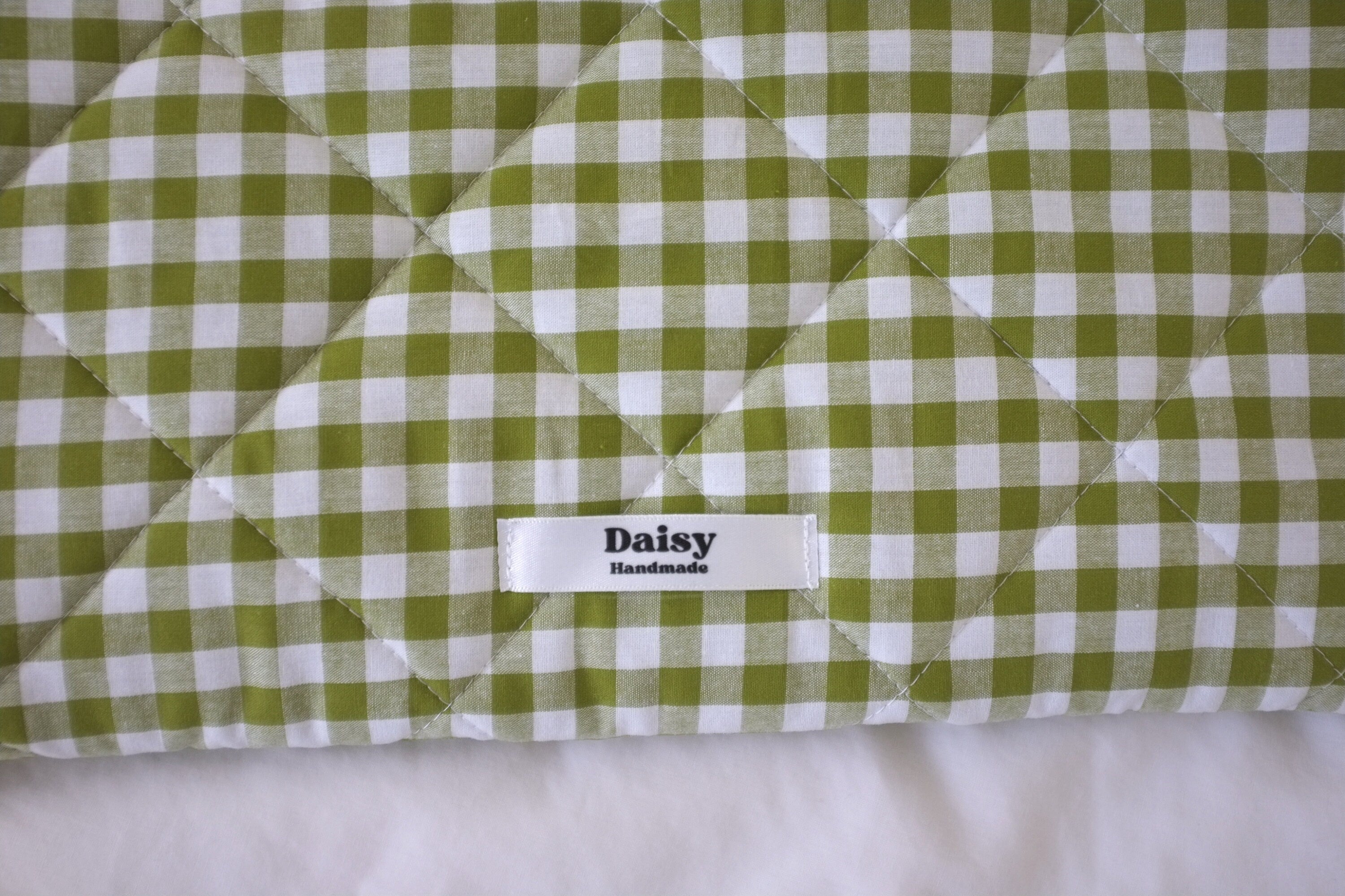Laptop sleeve olive green gingham