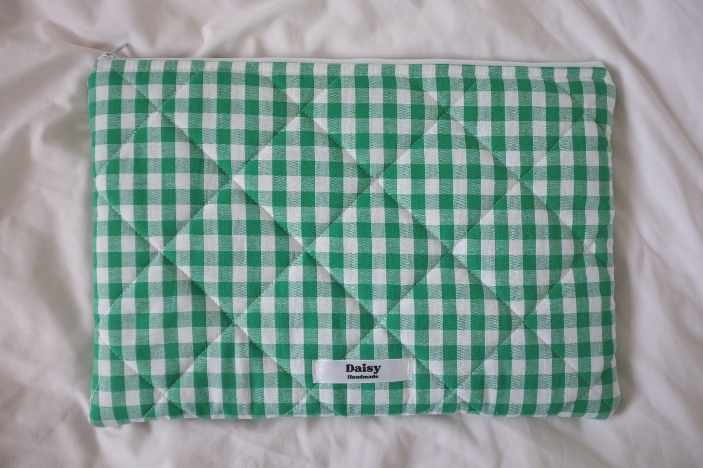 Laptop sleeve emerald green gingham
