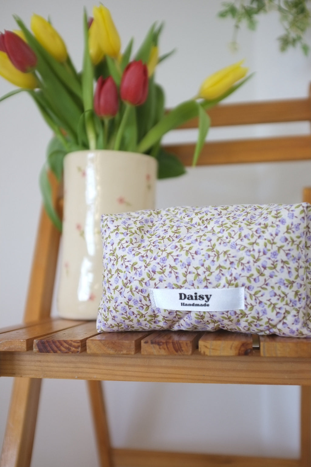 Makeup bag purple rose buds