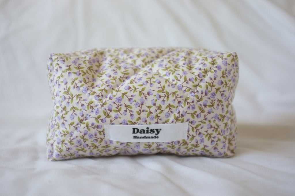 Makeup bag purple rose buds