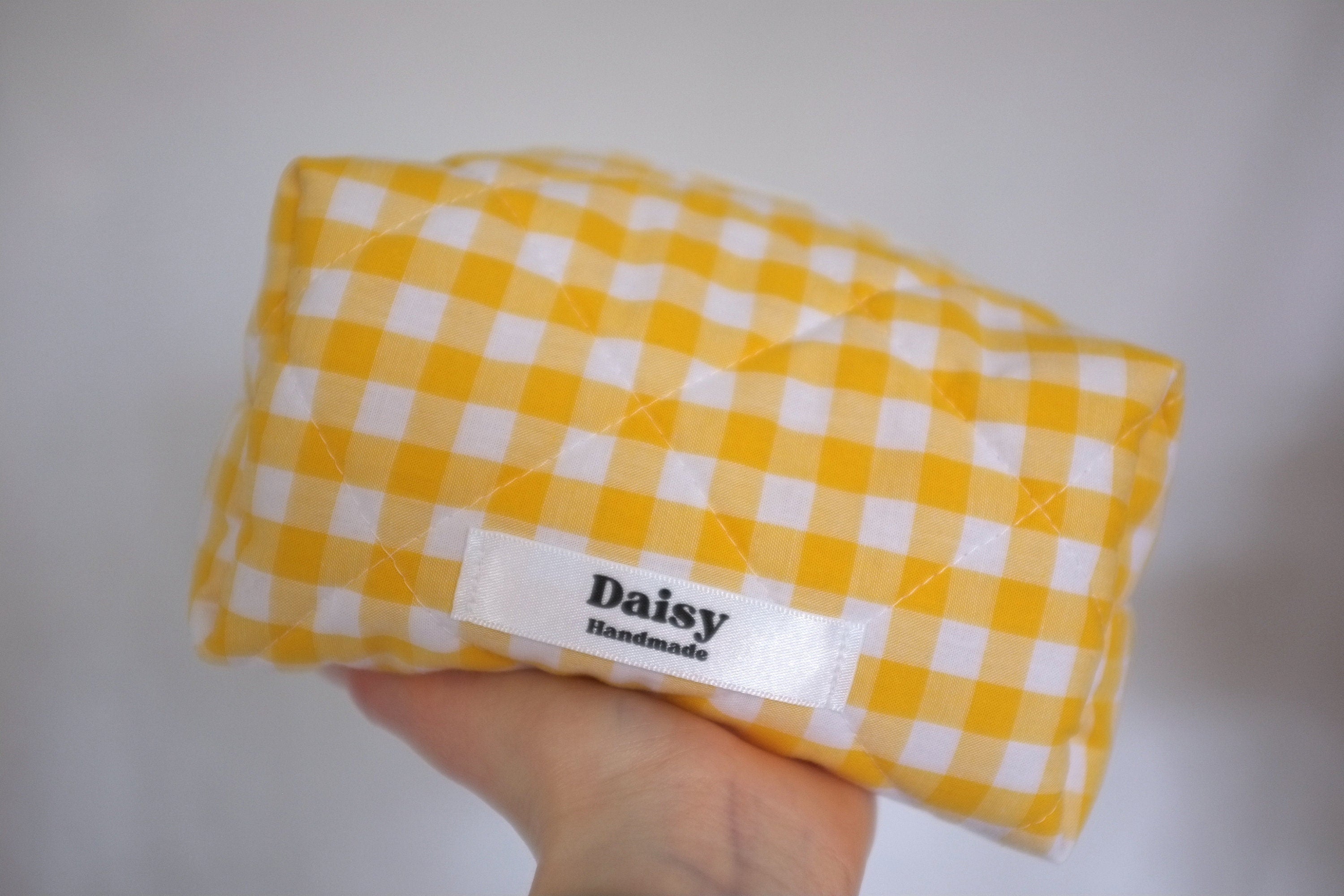 Makeup bag yellow gingham
