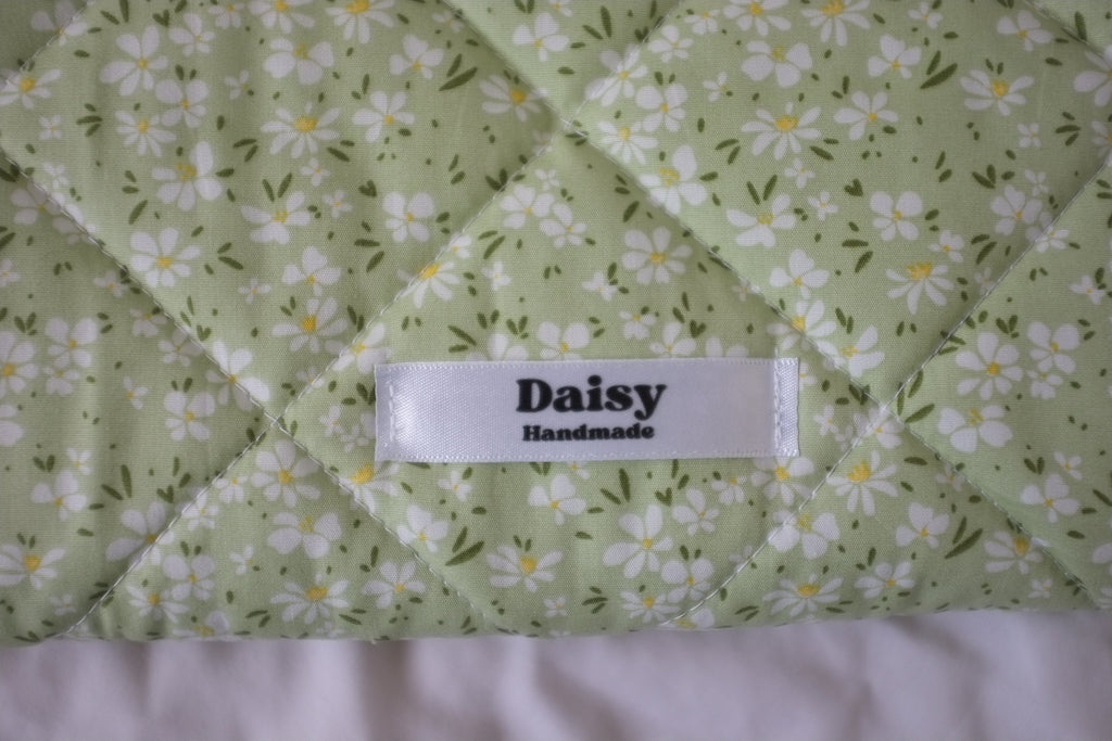 Laptop sleeve green meadow floral