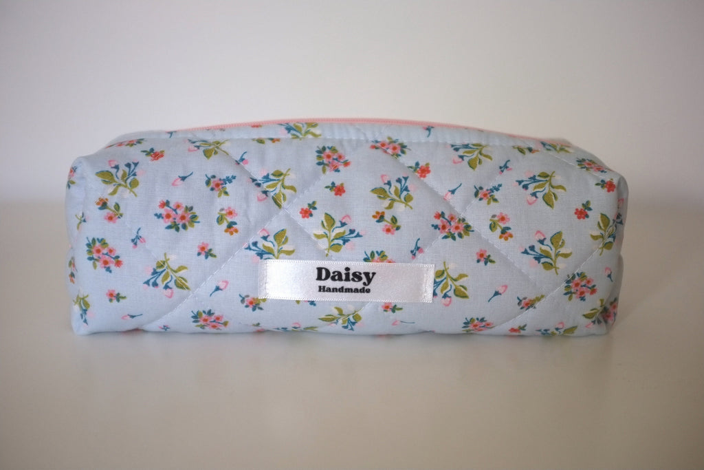 Pencil case blue spring floral