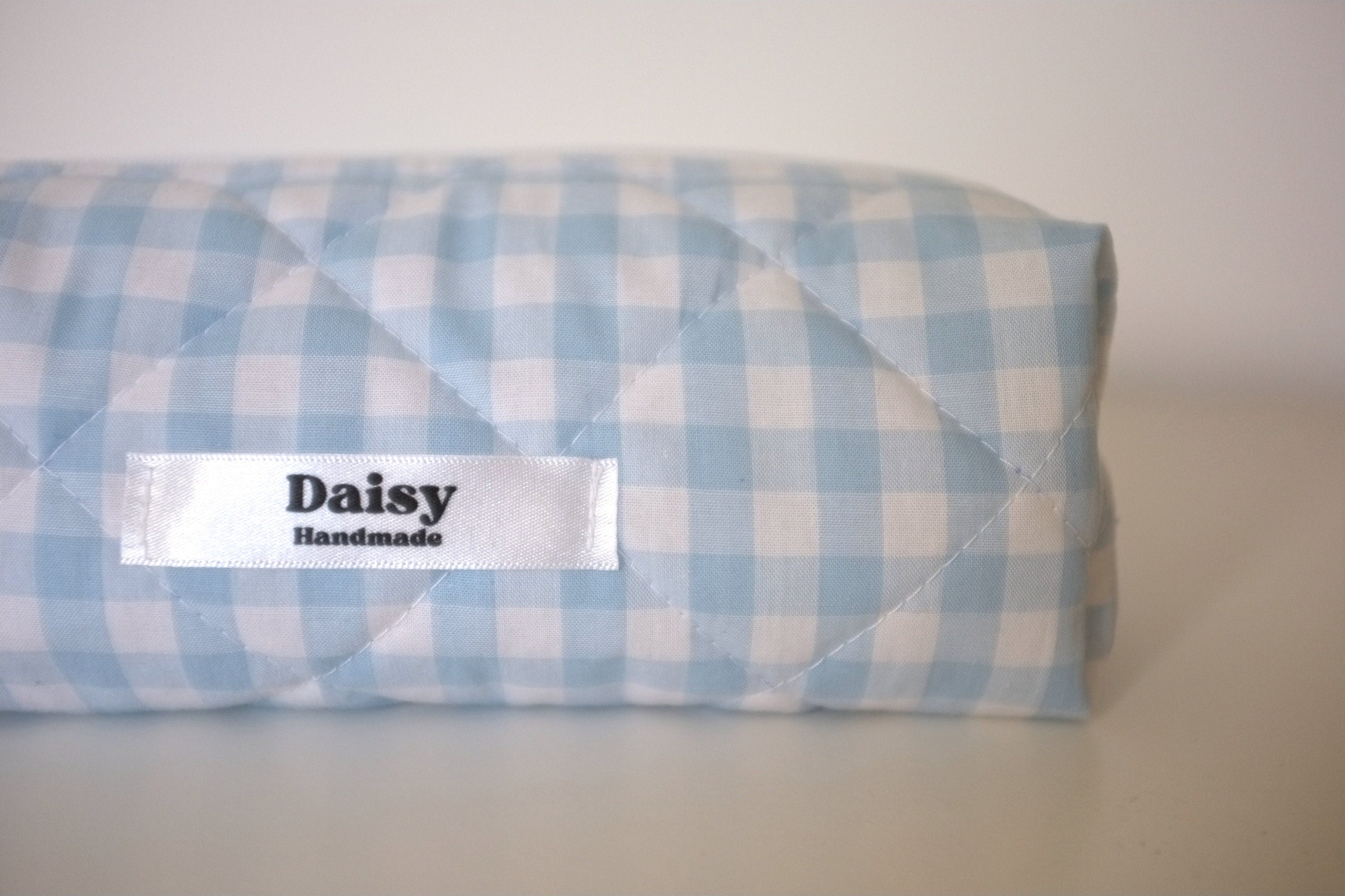 Pencil case light blue gingham