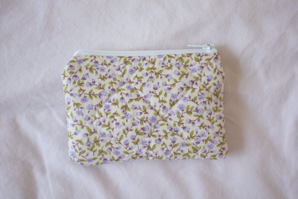 Coin purse purple rose buds