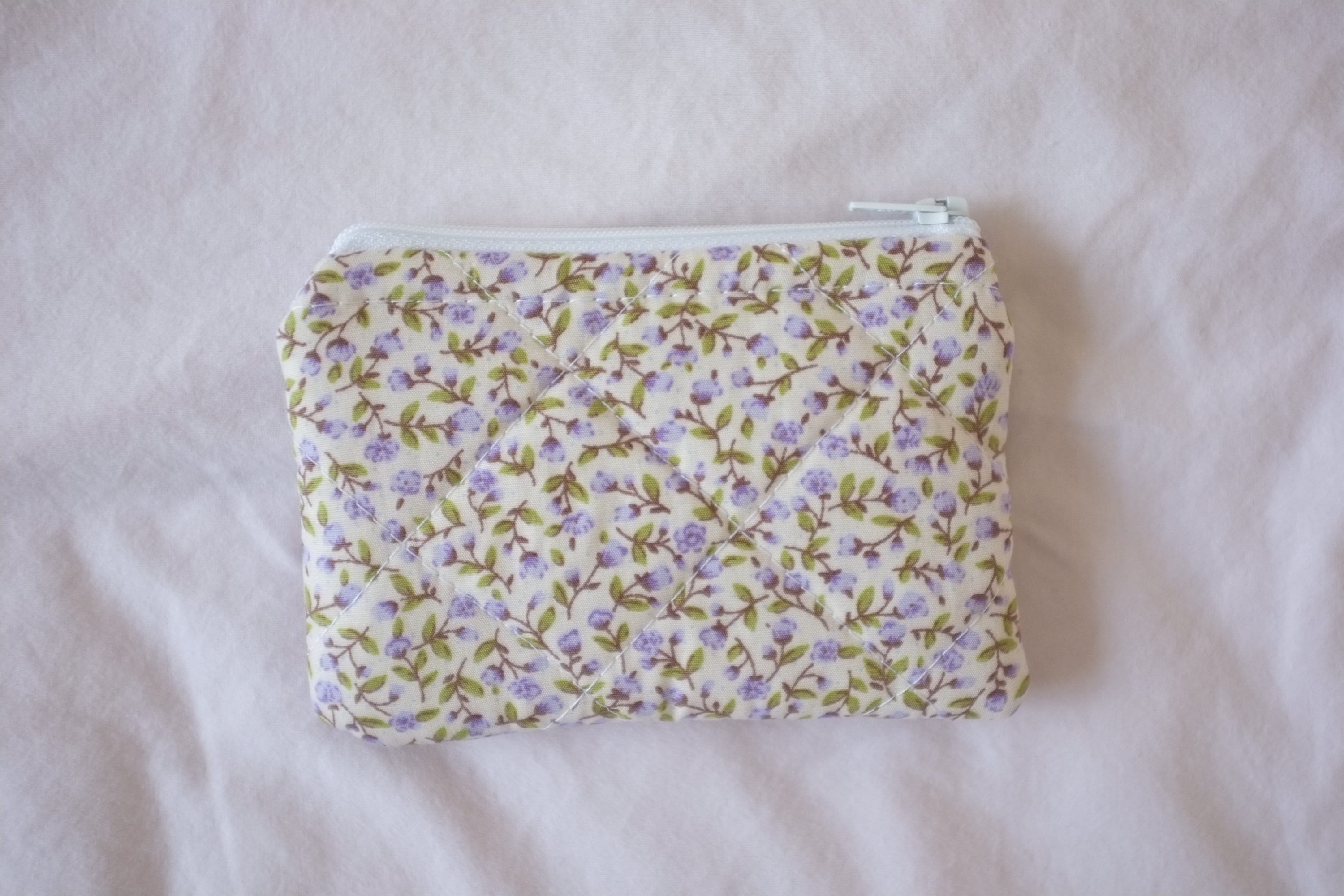Coin purse purple rose buds