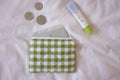 Coin purse olive green gingham