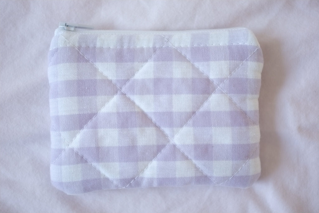 Coin purse purple gingham