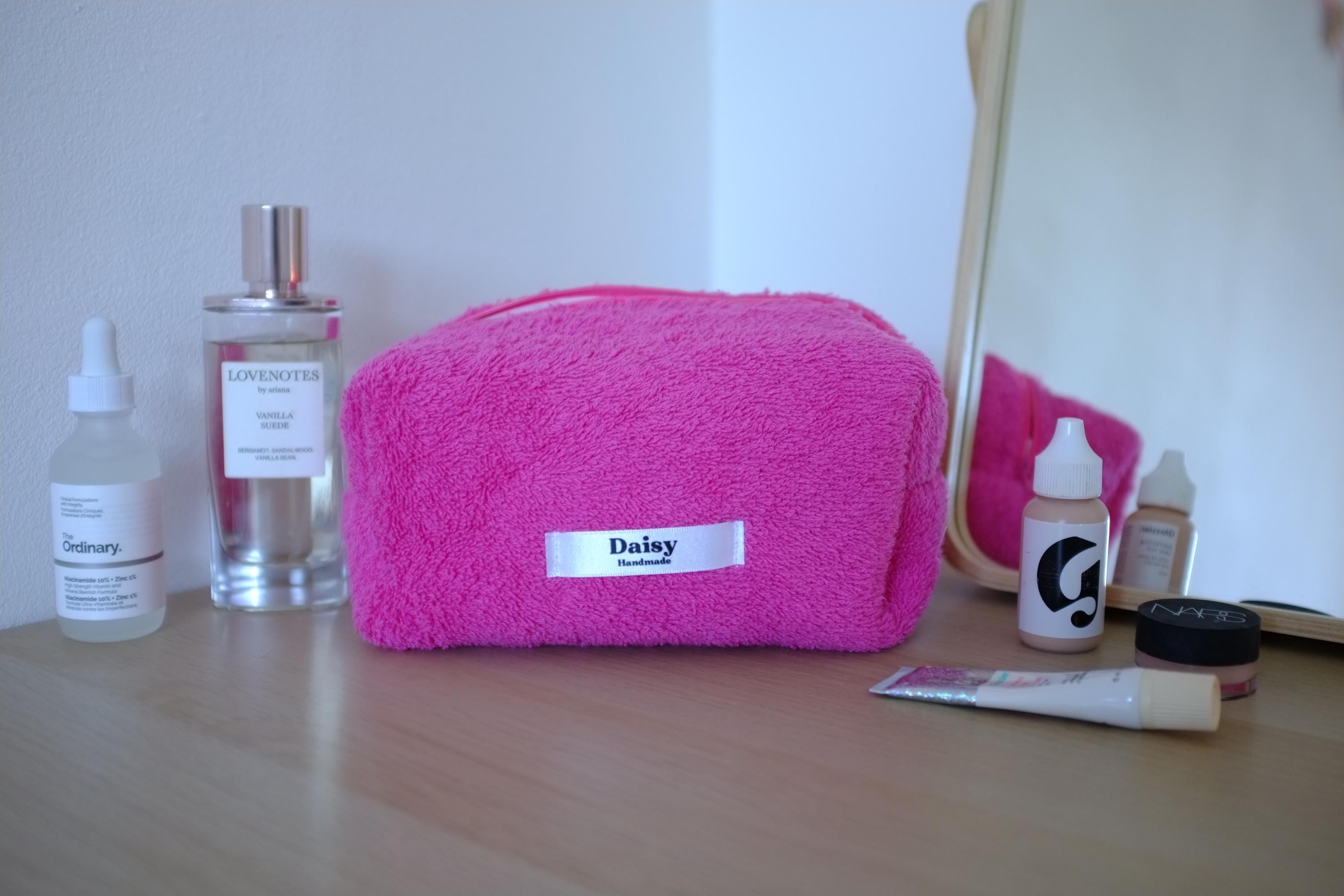 Makeup bag fuchsia terry