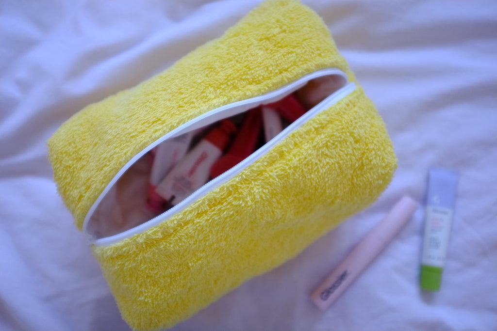 Makeup bag yellow terry