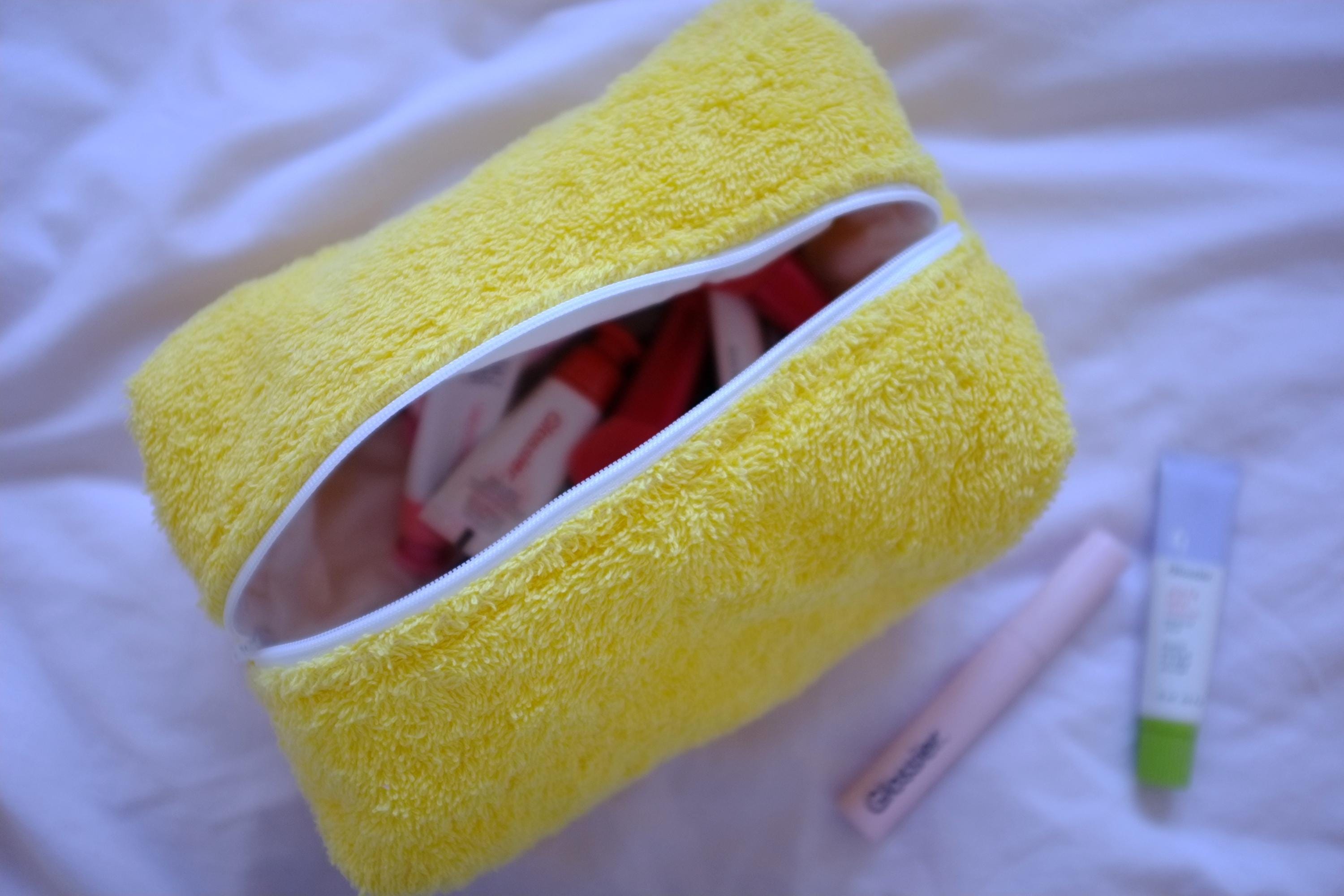 Makeup bag yellow terry