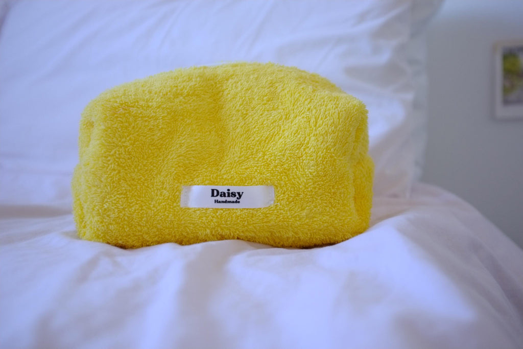 Makeup bag yellow terry