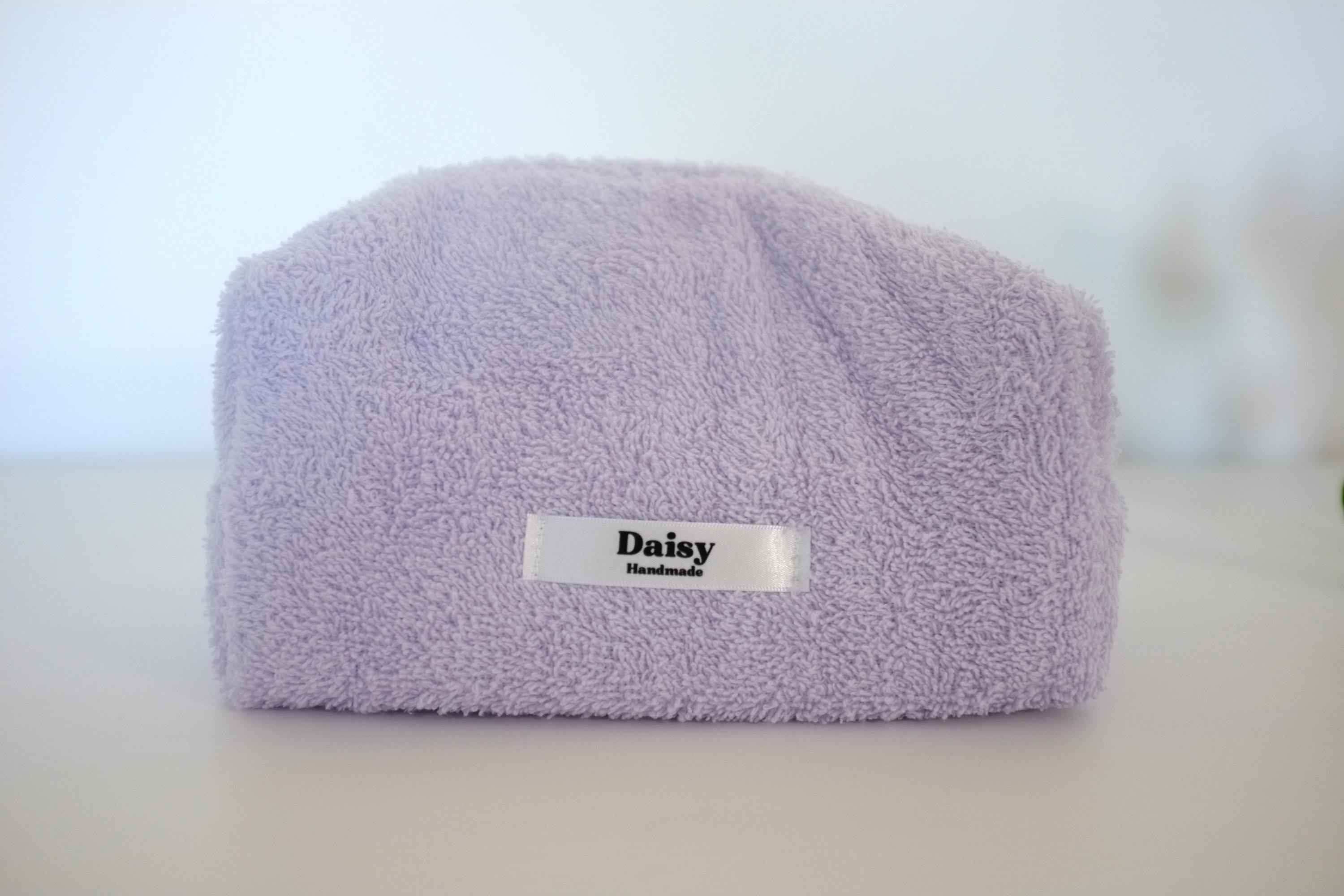 Makeup bag purple terry