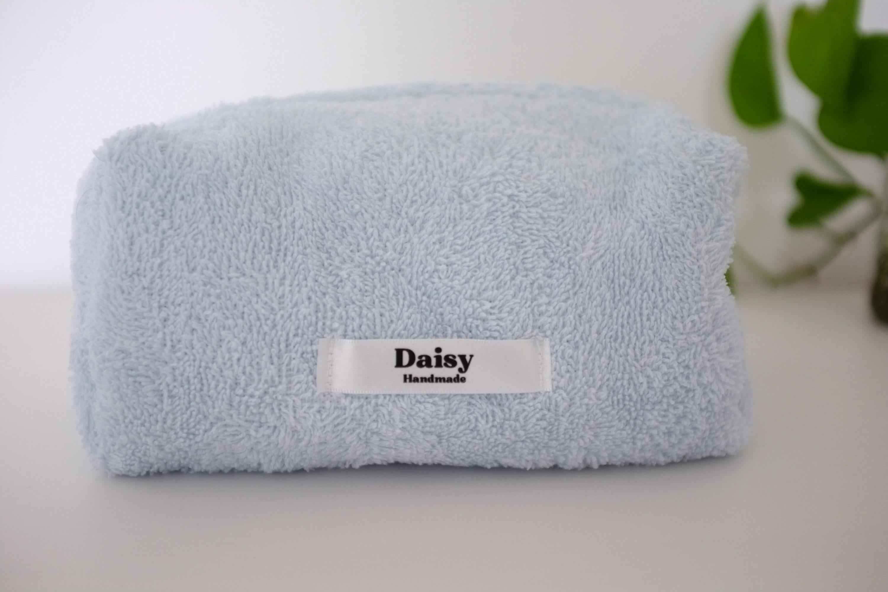 Makeup bag light blue terry