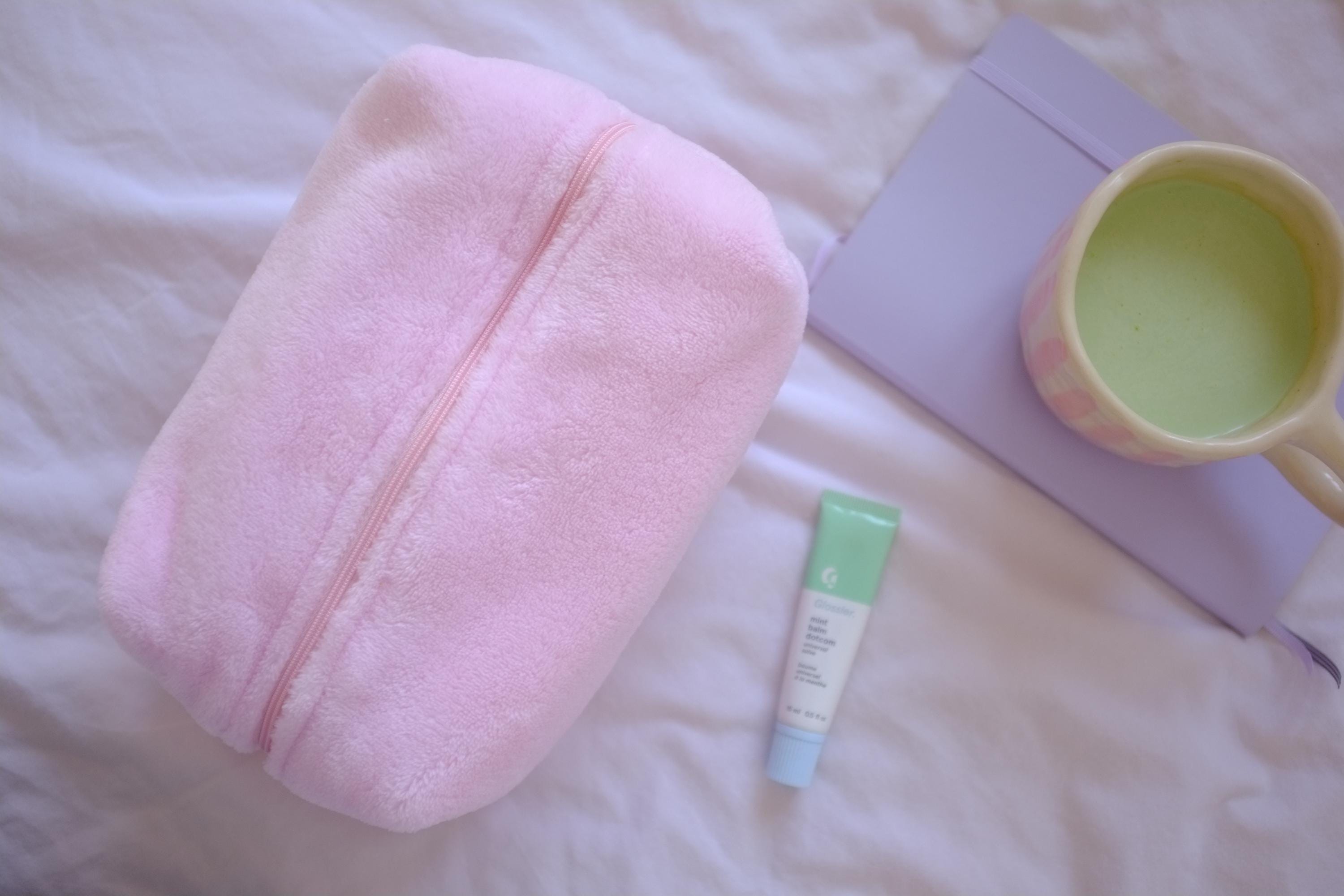 Makeup bag pink teddy