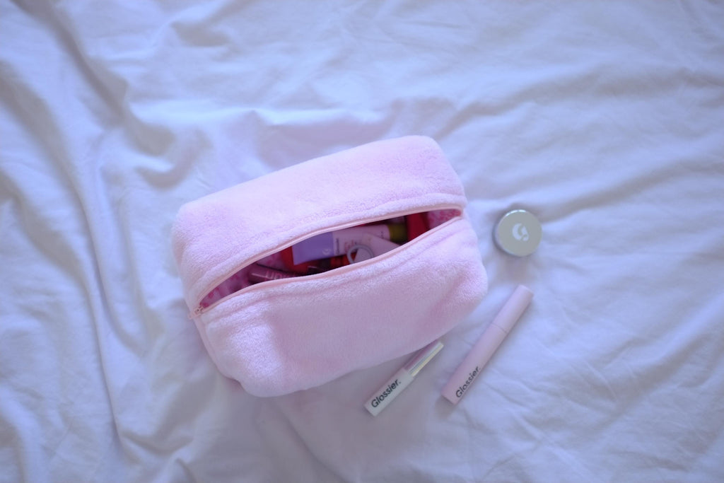 Makeup bag pink teddy