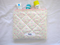 Flat makeup bag cream pink tulips