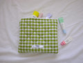 Flat makeup bag olive green gingham