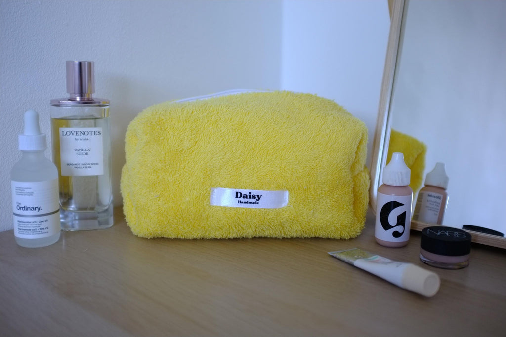 Makeup bag yellow terry