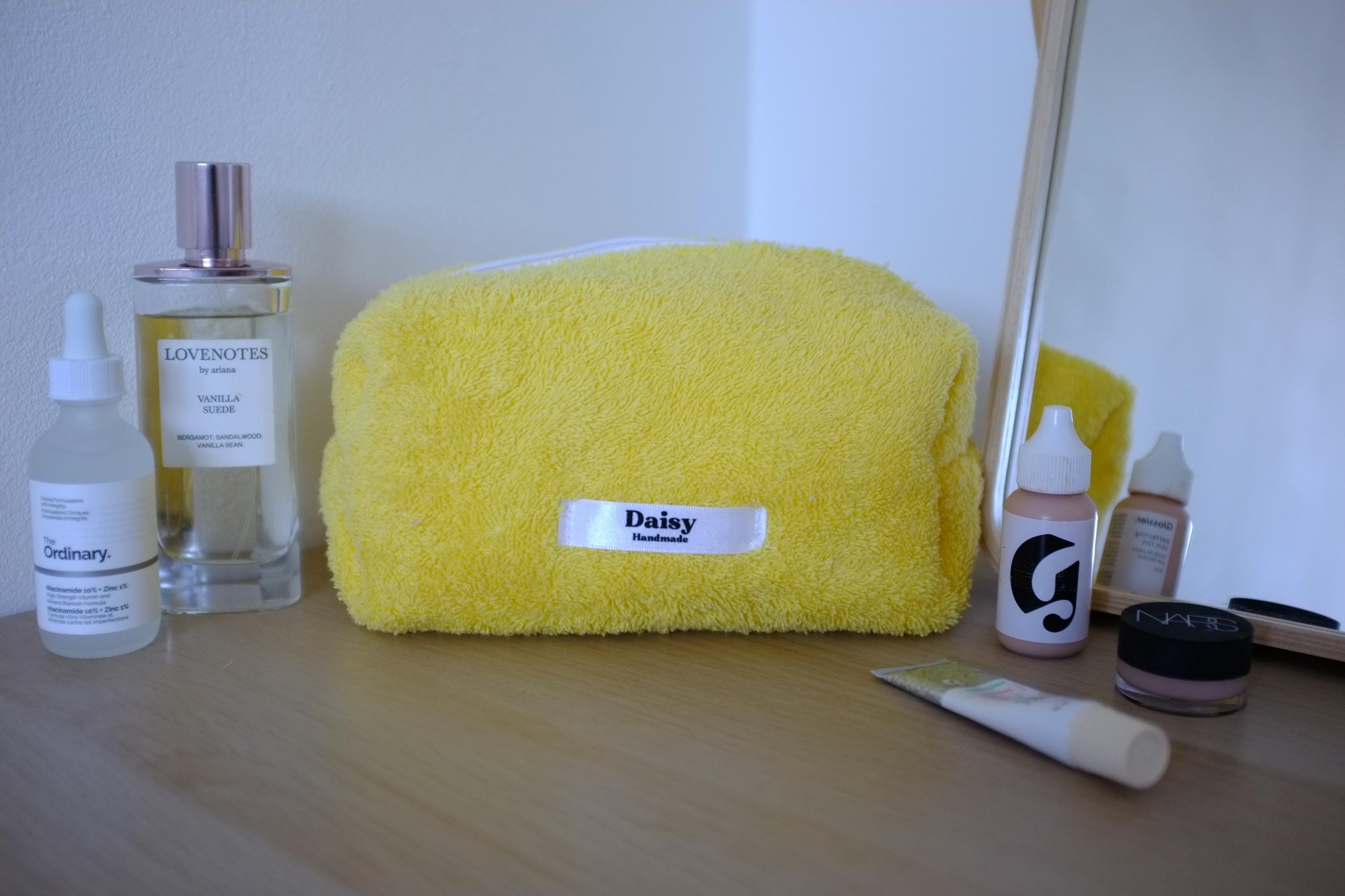Makeup bag yellow terry