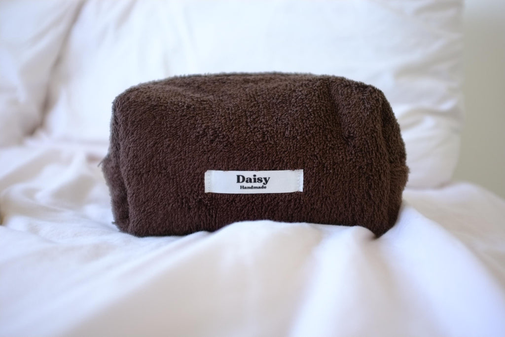 Makeup bag brown terry
