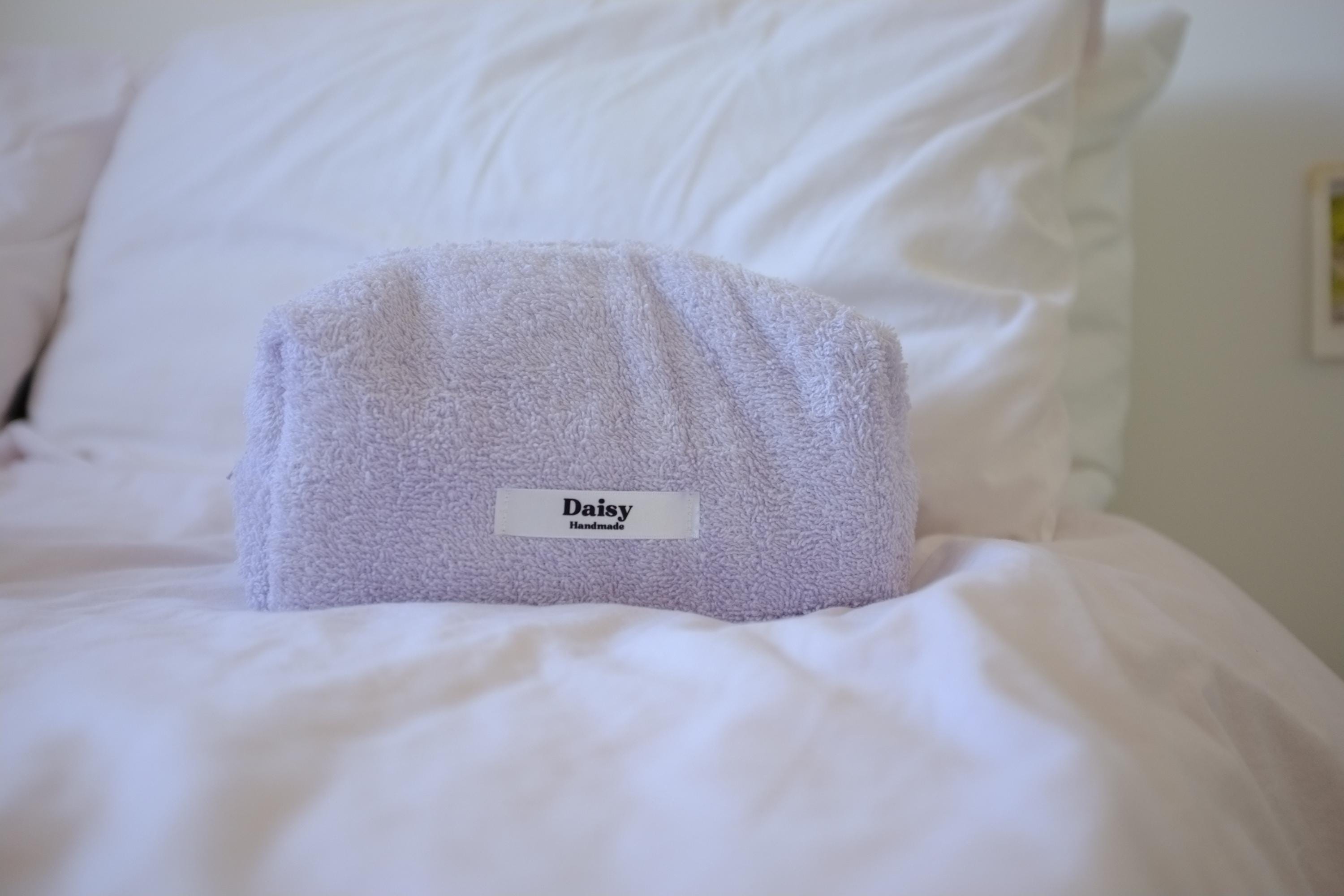 Makeup bag purple terry