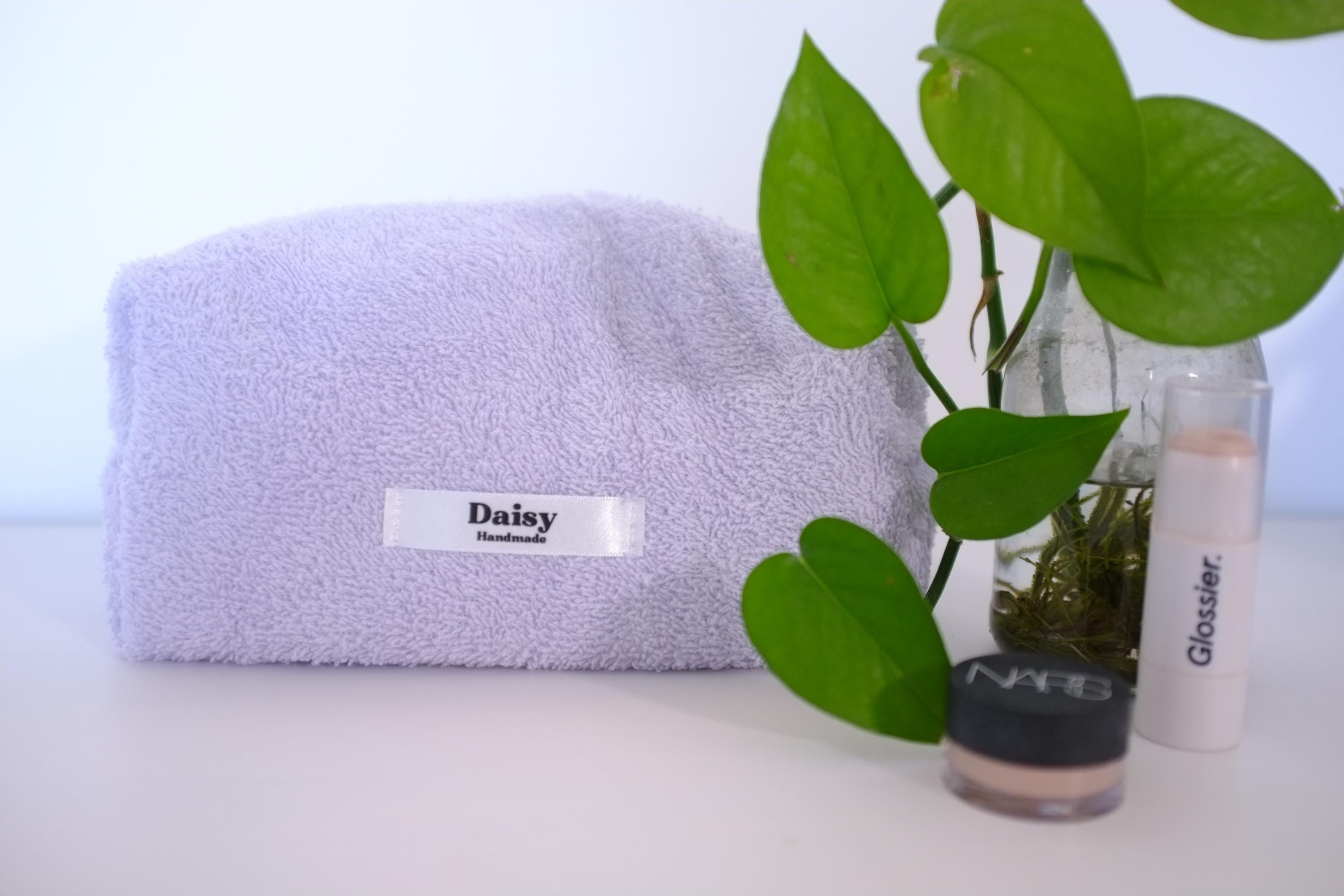 Makeup bag purple terry